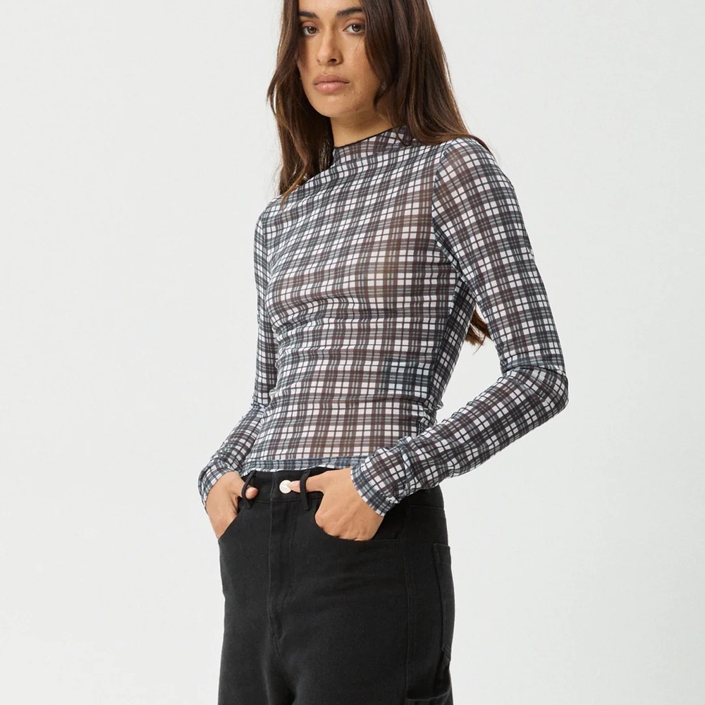 AFENDS Womens Asher - Sheer Long Sleeve Top size L